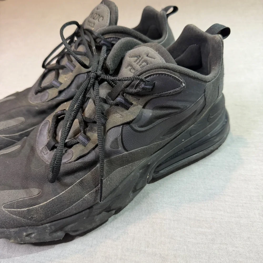 Nike Air Max 270 React Mens 11.5‎ Black Good CI3866-003 Triple Black Sneakers
